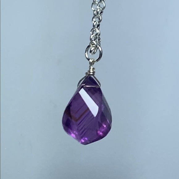 Purple Amethyst Charm Necklace - Picture 5 of 7